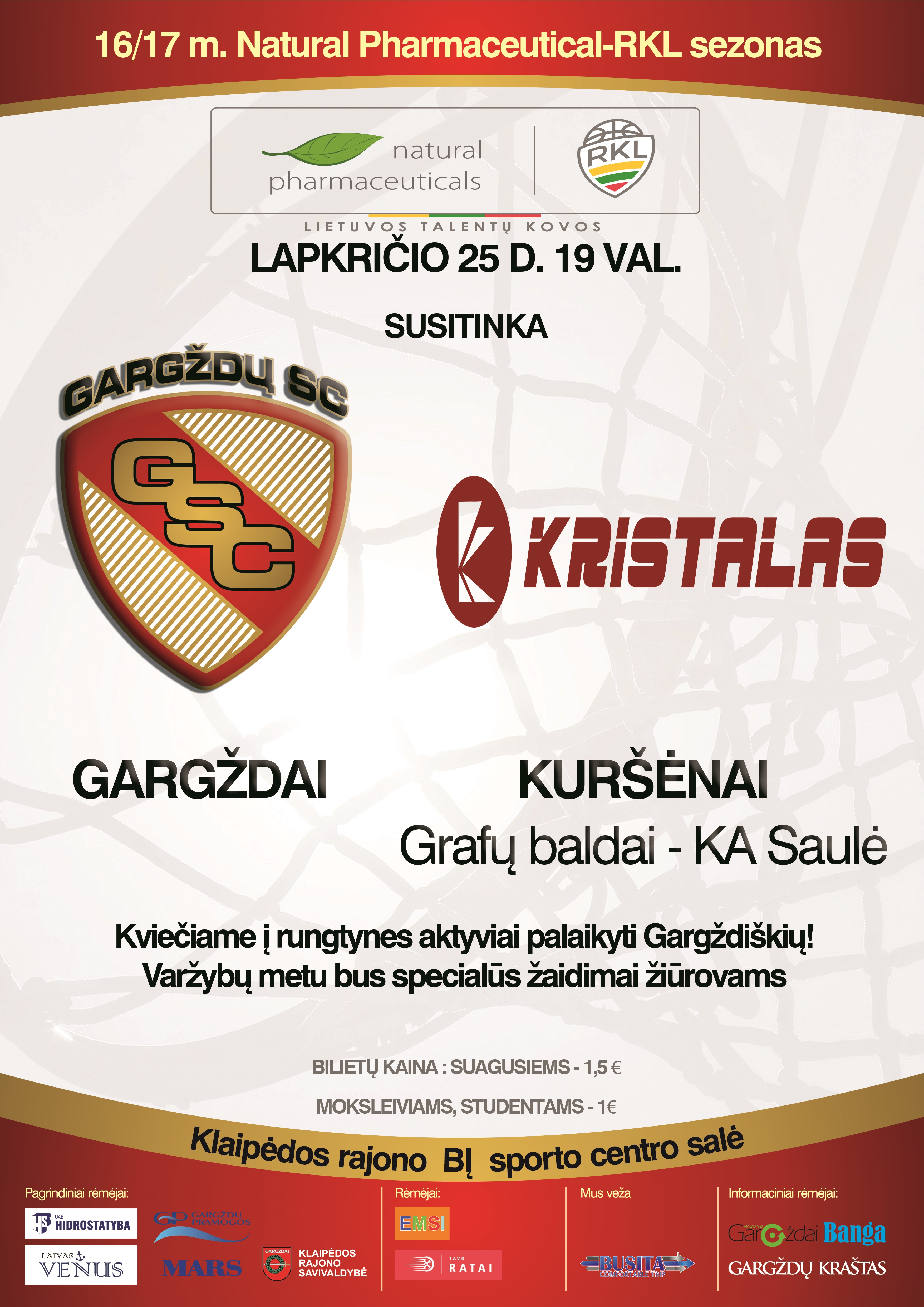 Gargždų SC krepšininkai susitiks su Kuršėnų „Grafų-baldai – KA Saulė“