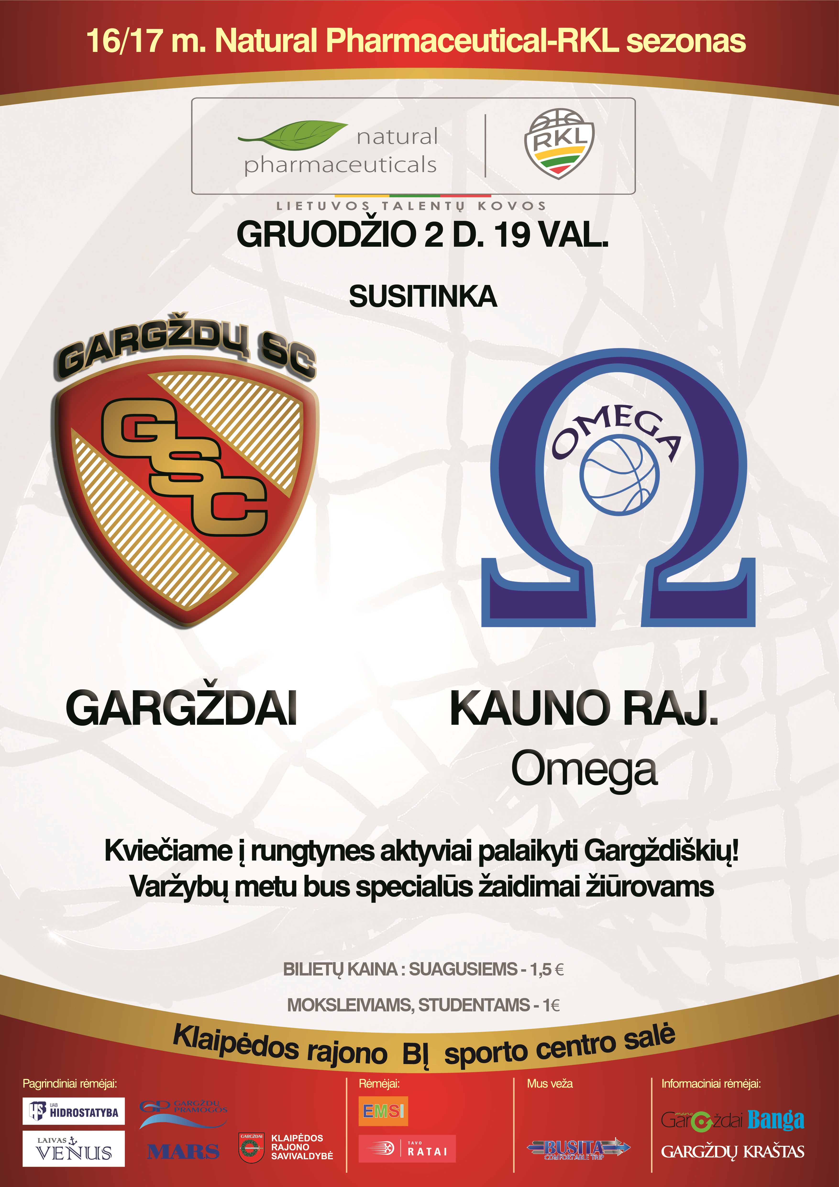 Gargždų SC krepšininkai savaitgalį žais namuose
