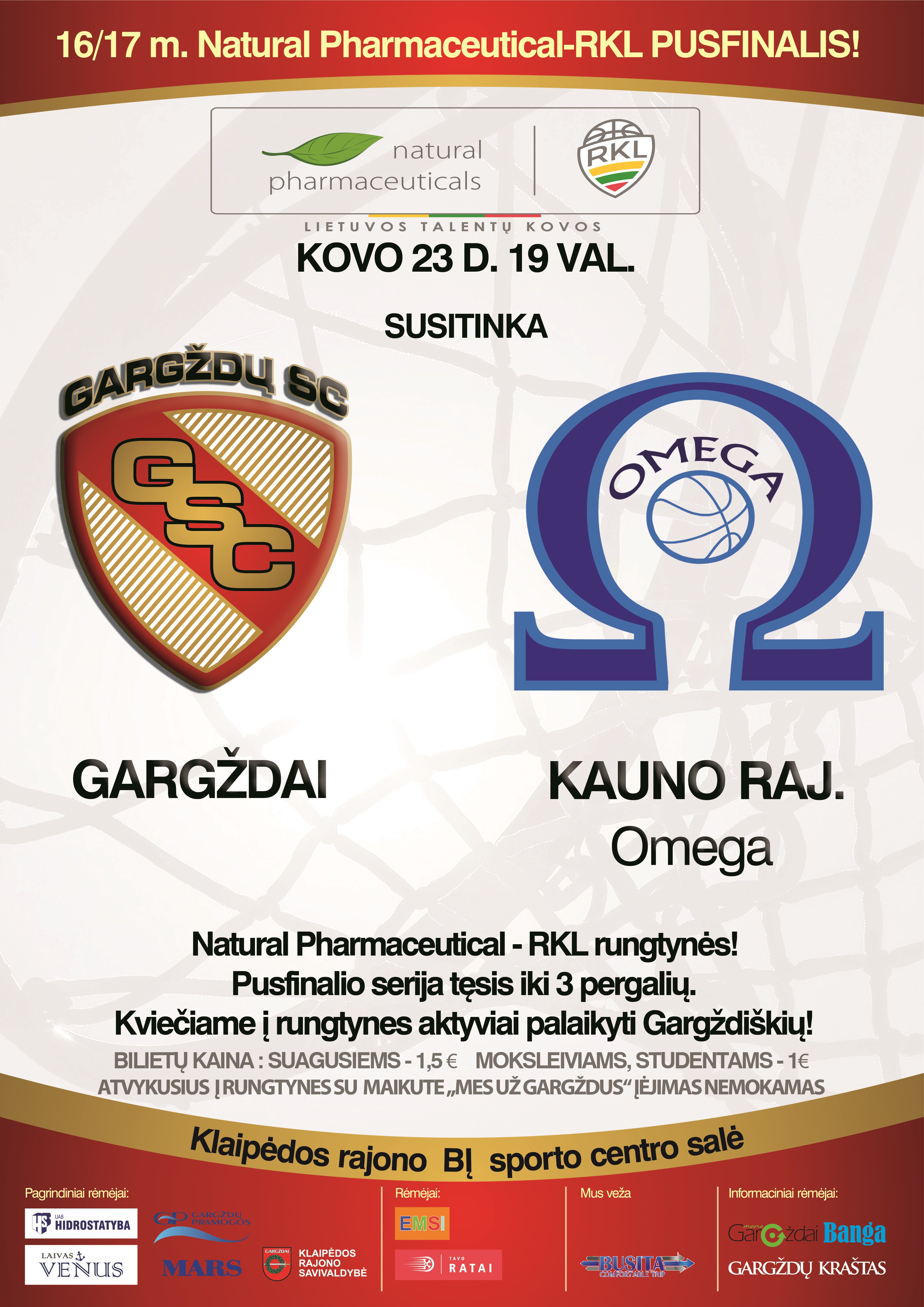 Gargždų SC krepšininkai pusfinalio varžybas pradės ketvirtadienį