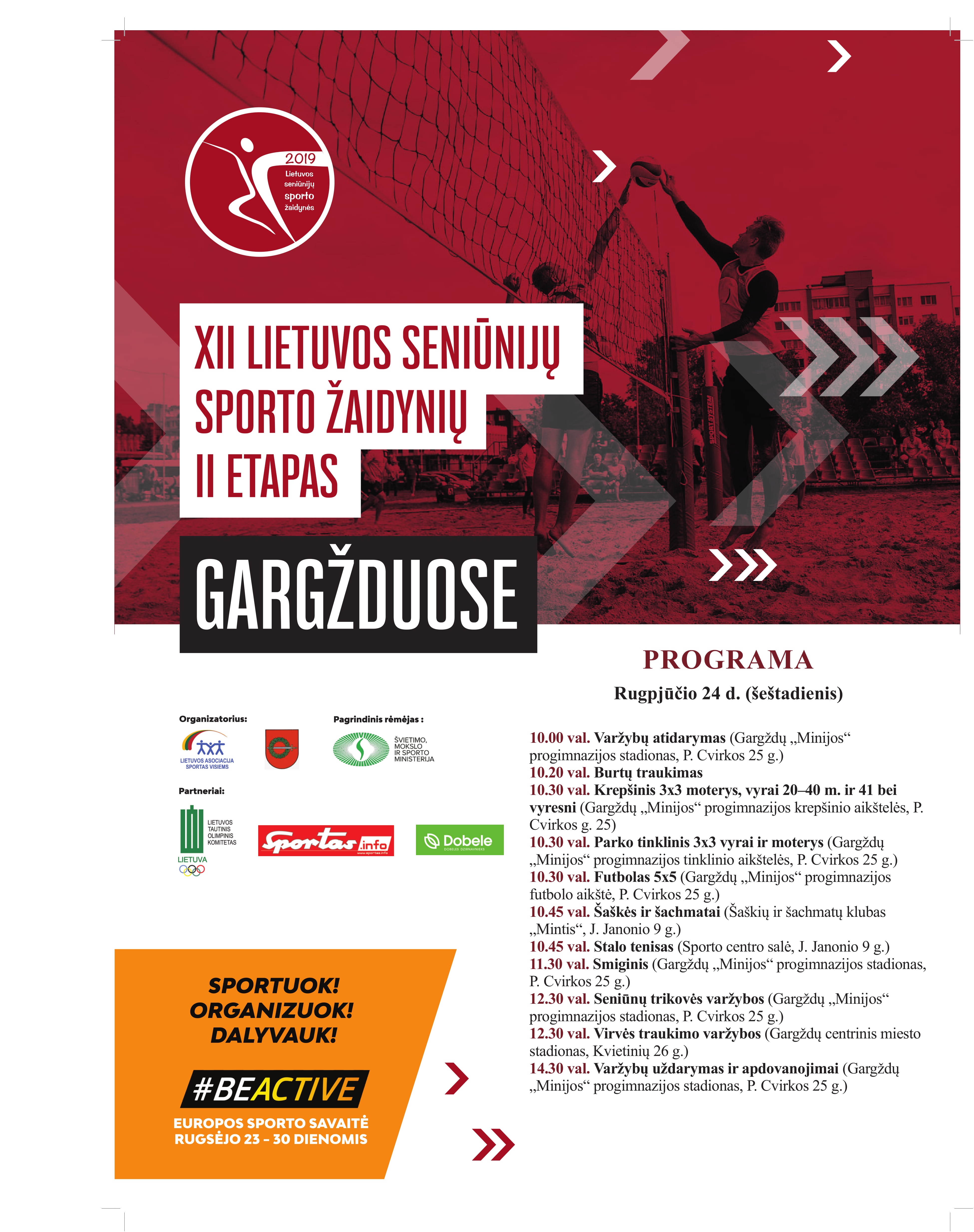 Šeštadienį Gargžduose – Lietuvos seniūnijų vasaros sporto žaidynių II etapas