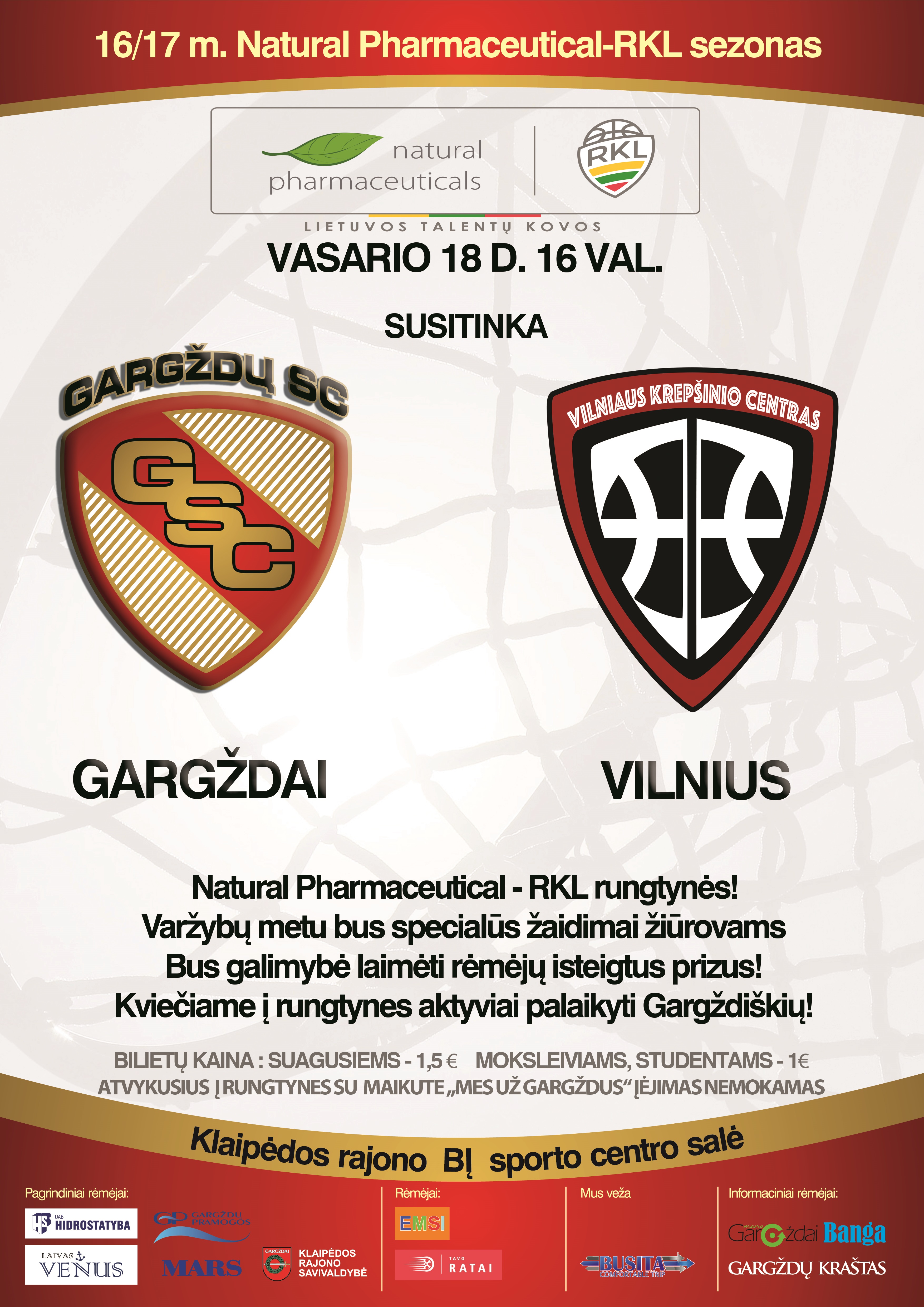 Paskutinės reguliariojo sezono rungtynės su Vilniaus VKC