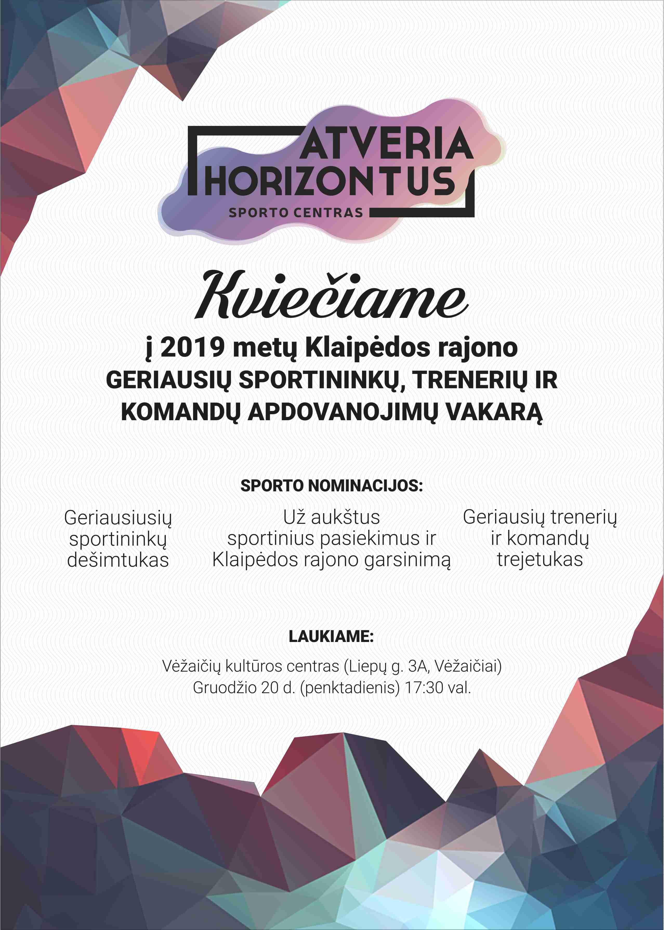 Kviečiame į sporto apdovanojimų vakarą